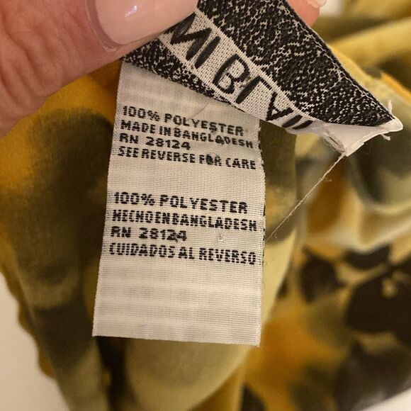 Vintage 90's Joni Blair Yellow Floral Tie Back Maxi Dress Size Medium - Picture 10 of 15